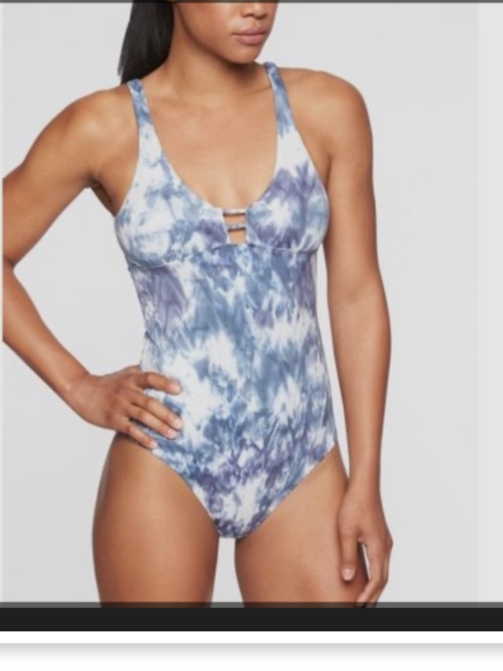 Athleta Tulum Tie-Dye One Piece Swim‎ Swimsuit Blue/White | Size Small